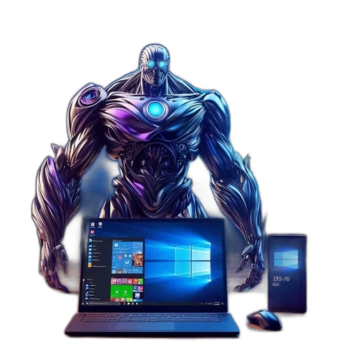 robot, creature, weapon, cyberpunk transparent PNG cut-out