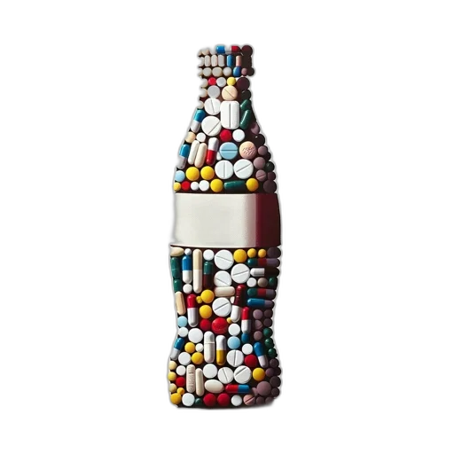 bottle, food, jacket, 3d render transparent PNG cut-out