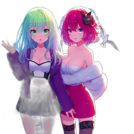 dress, concept art, anime, vaporwave transparent PNG cut-out