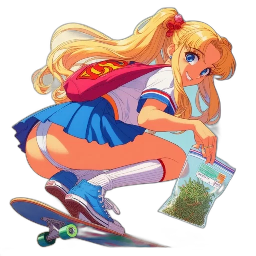 dress, anime, vaporwave, cartoon transparent PNG cut-out
