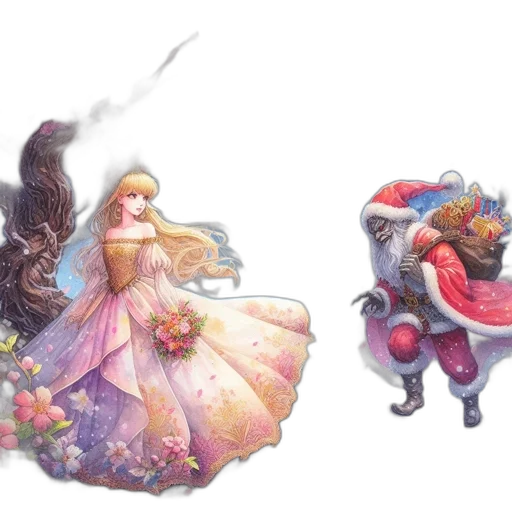 dress, fantasy art, concept art, watercolor transparent PNG cut-out