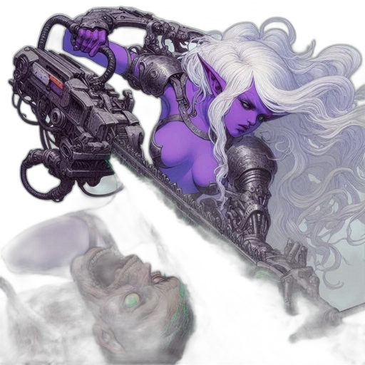 robot, weapon, concept art, fantasy art transparent PNG cut-out