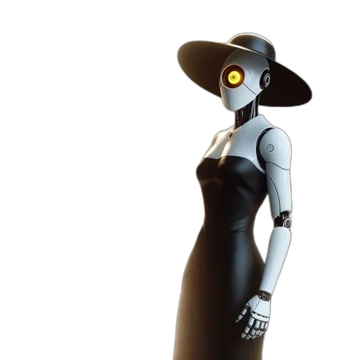 robot, dress, hat, concept art transparent PNG cut-out