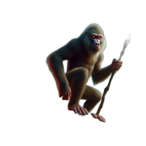 creature, animal, staff, weapon transparent PNG cut-out