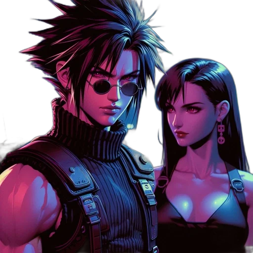 cyberpunk, comic book art, concept art, anime transparent PNG cut-out