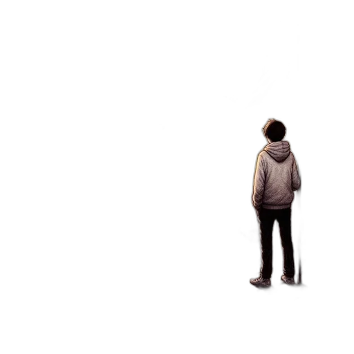 jacket, robot, creature, staff transparent PNG cut-out