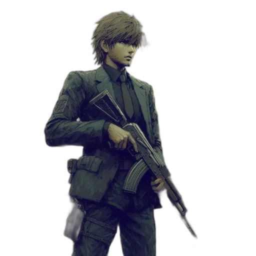 jacket, weapon, staff, concept art transparent PNG cut-out