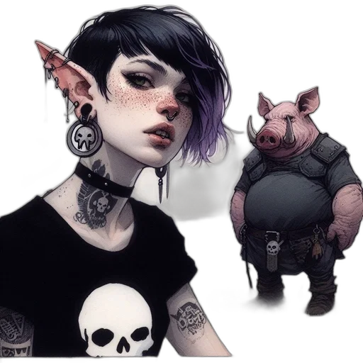concept art, fantasy art, cyberpunk, comic book art transparent PNG cut-out