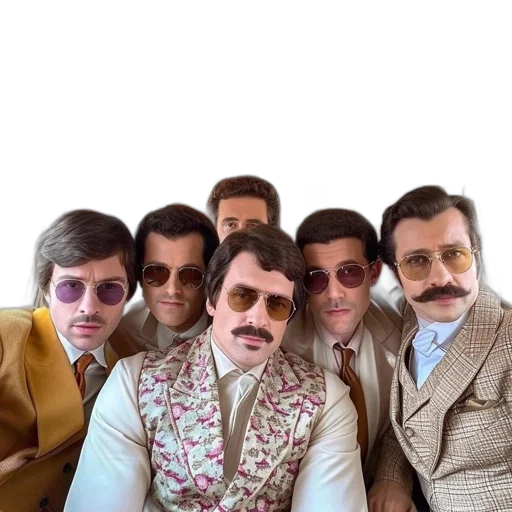 jacket, cartoon, group, six transparent PNG cut-out