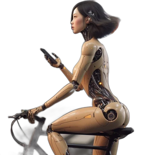 robot, concept art, cyberpunk, 3d render transparent PNG cut-out