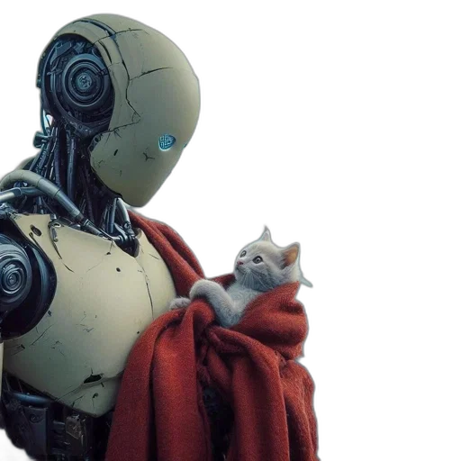 robot, cyberpunk, concept art, 3d render transparent PNG cut-out