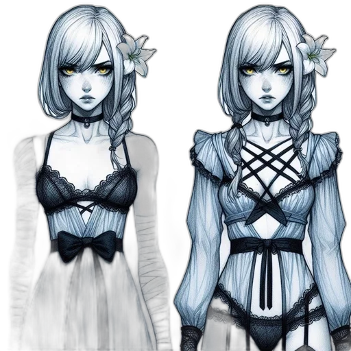 dress, concept art, fantasy art, comic book art transparent PNG cut-out