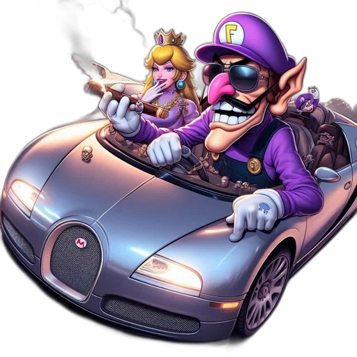 car, weapon, crown, concept art transparent PNG cut-out
