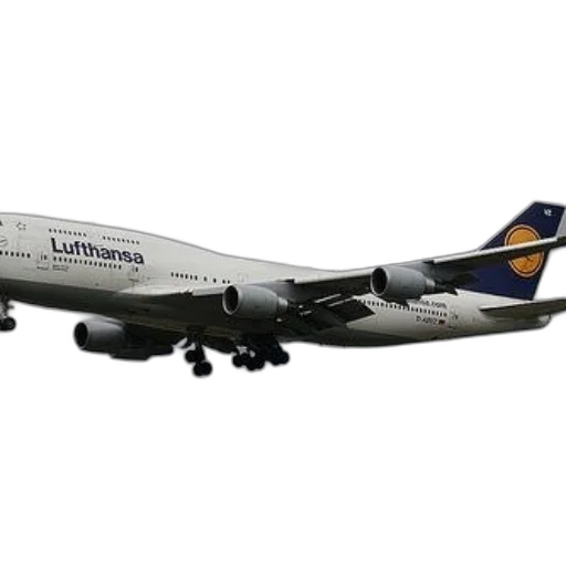 lufthansa, airplane, flying, through transparent PNG cut-out