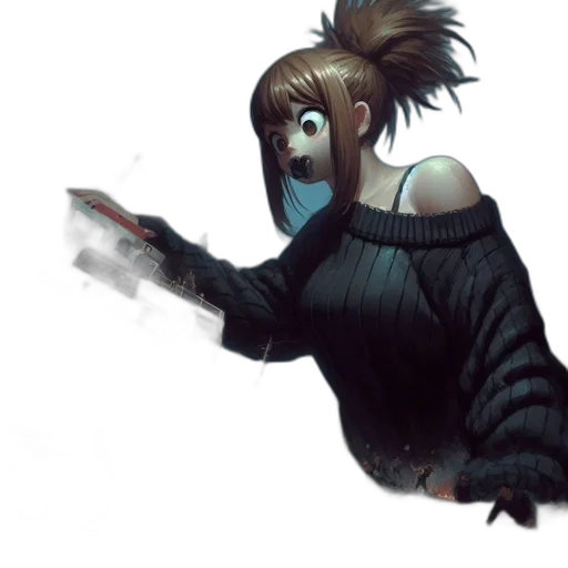dress, creature, staff, mask transparent PNG cut-out