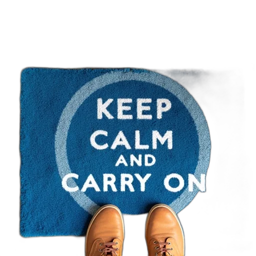 shoes, blue, door, mat transparent PNG cut-out
