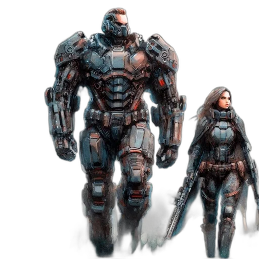 robot, concept art, fantasy art, comic book art transparent PNG cut-out