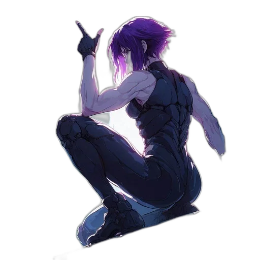 jacket, weapon, staff, cyberpunk transparent PNG cut-out