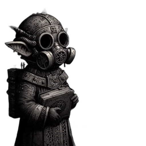 mask, robot, staff, creature transparent PNG cut-out