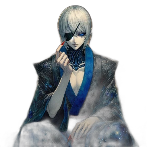 jacket, staff, face, weapon transparent PNG cut-out