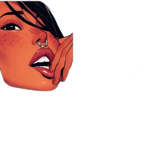 face, comic book art, concept art, photorealistic transparent PNG cut-out