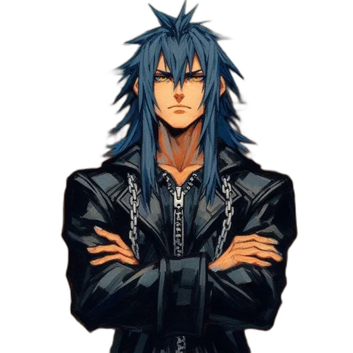 jacket, hair, staff, pixel art transparent PNG cut-out