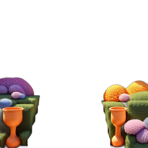 furniture, shoes, 3d render, colorful transparent PNG cut-out