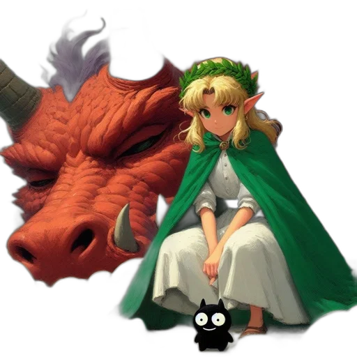 dragon, crown, animal, dress transparent PNG cut-out
