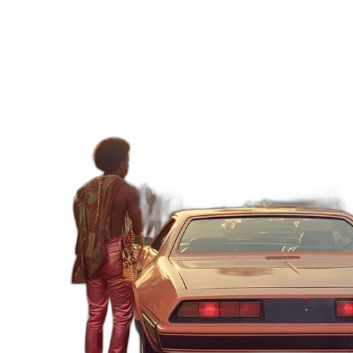 car, jacket, concept art, vaporwave transparent PNG cut-out