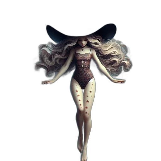 hair, dress, creature, mask transparent PNG cut-out