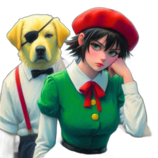 staff, animal, hat, pixel art transparent PNG cut-out