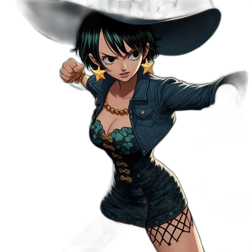 dress, hat, weapon, staff transparent PNG cut-out