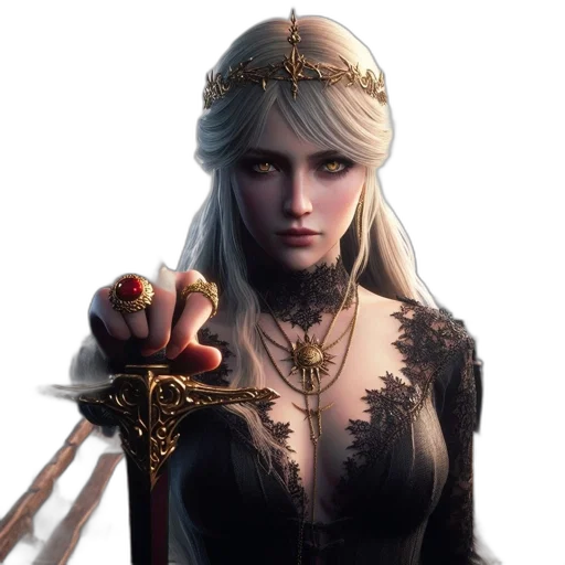 sword, staff, crown, jewelry transparent PNG cut-out