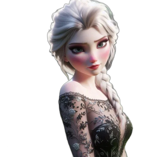dress, face, crown, staff transparent PNG cut-out