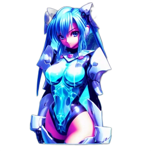 robot, dress, staff, weapon transparent PNG cut-out
