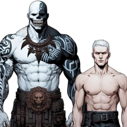 comic book art, concept art, fantasy art, two transparent PNG cut-out