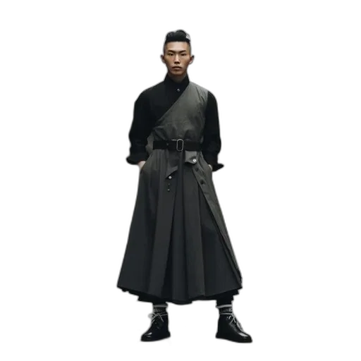 jacket, staff, concept art, cyberpunk transparent PNG cut-out