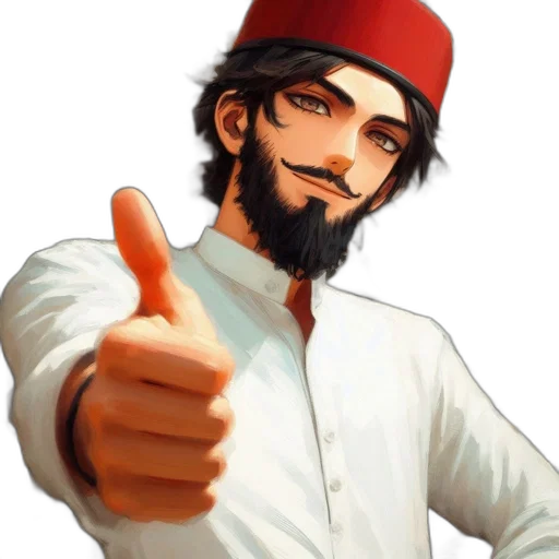 staff, hat, face, pixel art transparent PNG cut-out