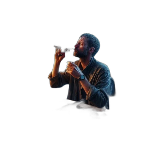 jacket, bottle, pixel art, man transparent PNG cut-out