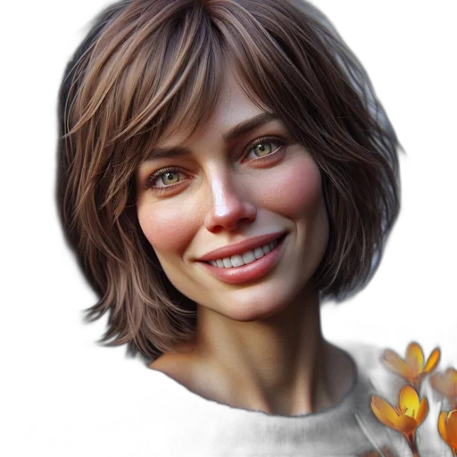 face, robot, flower, creature transparent PNG cut-out