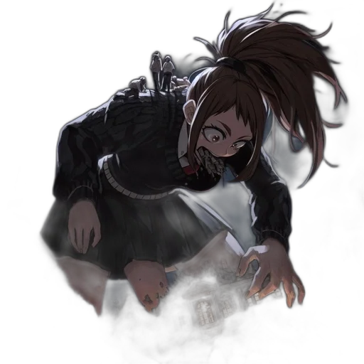 creature, mask, jacket, weapon transparent PNG cut-out