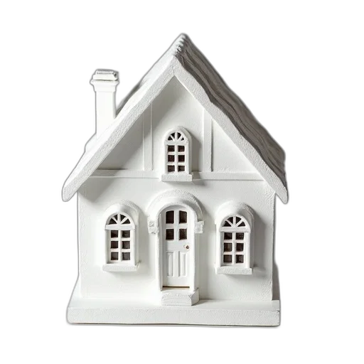 building, 3d render, white, house transparent PNG cut-out