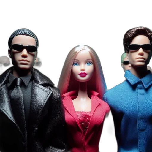 3d render, three, male, dolls transparent PNG cut-out