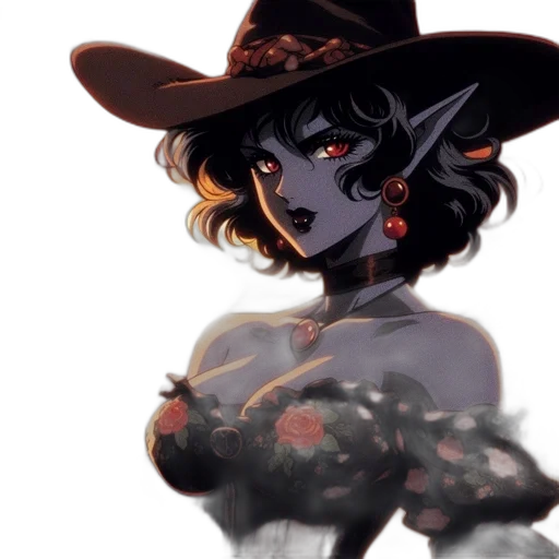 hat, flower, crown, staff transparent PNG cut-out