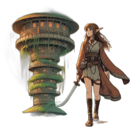 hat, sword, staff, umbrella transparent PNG cut-out