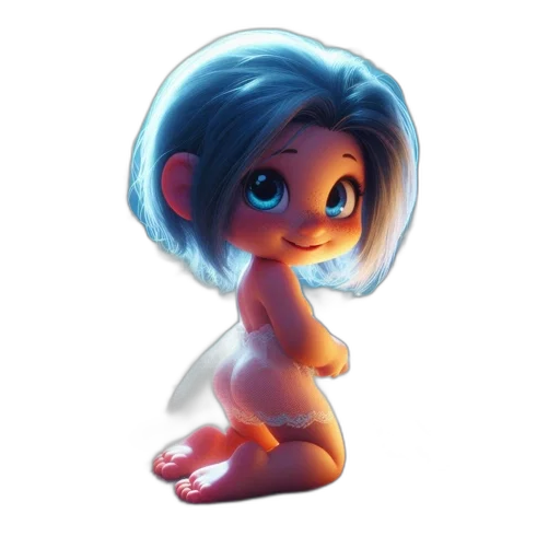 creature, hair, concept art, 3d render transparent PNG cut-out