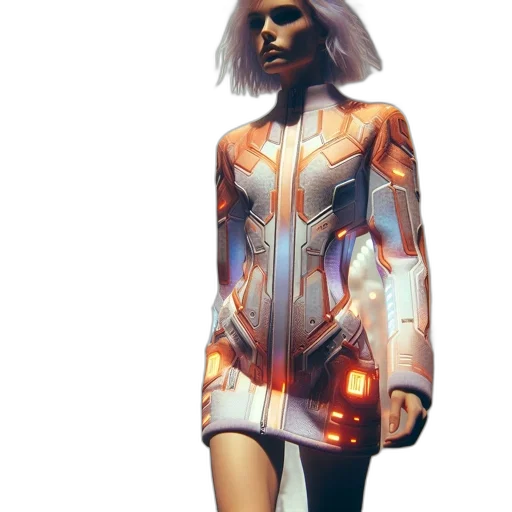 jacket, dress, robot, concept art transparent PNG cut-out