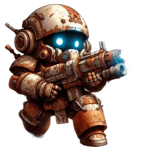 robot, weapon, concept art, 3d render transparent PNG cut-out
