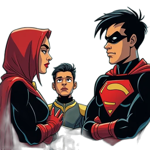 comic book art, concept art, cartoon, red transparent PNG cut-out