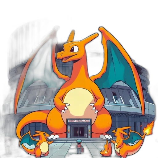 dragon, creature, concept art, pixel art transparent PNG cut-out